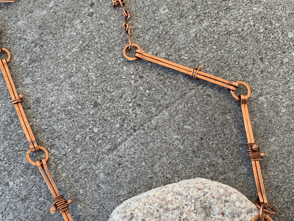 Blue Bone Fringe Necklace