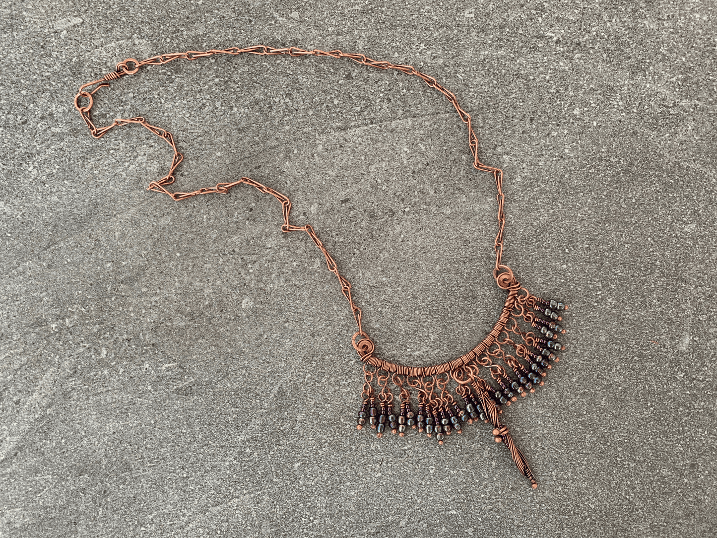 Peacock Fringe Necklace