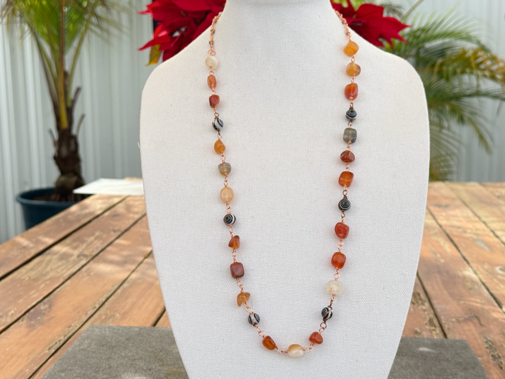 Chunky Orange Agate Necklace