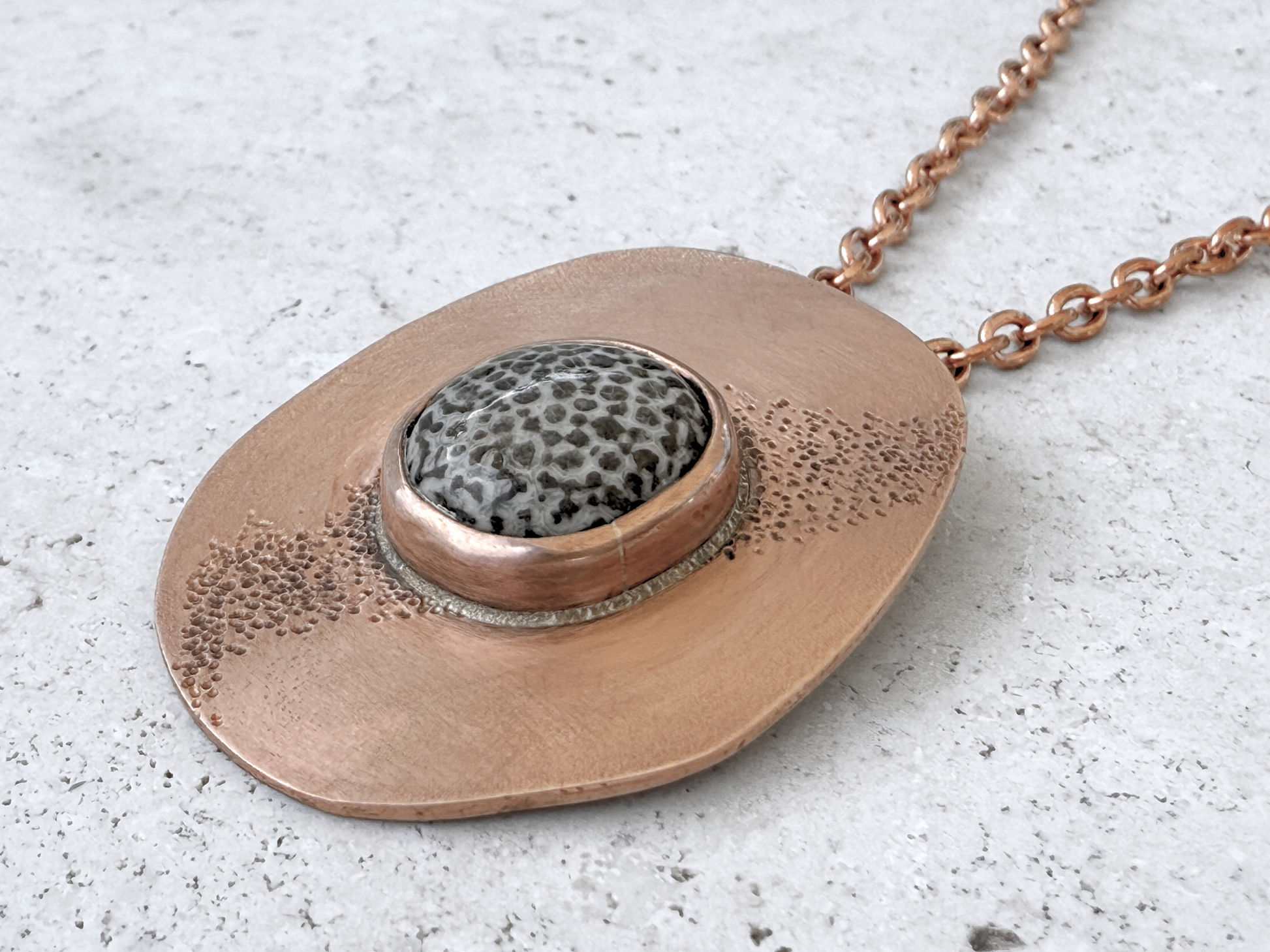 Fossilized Coral Pendant Necklace