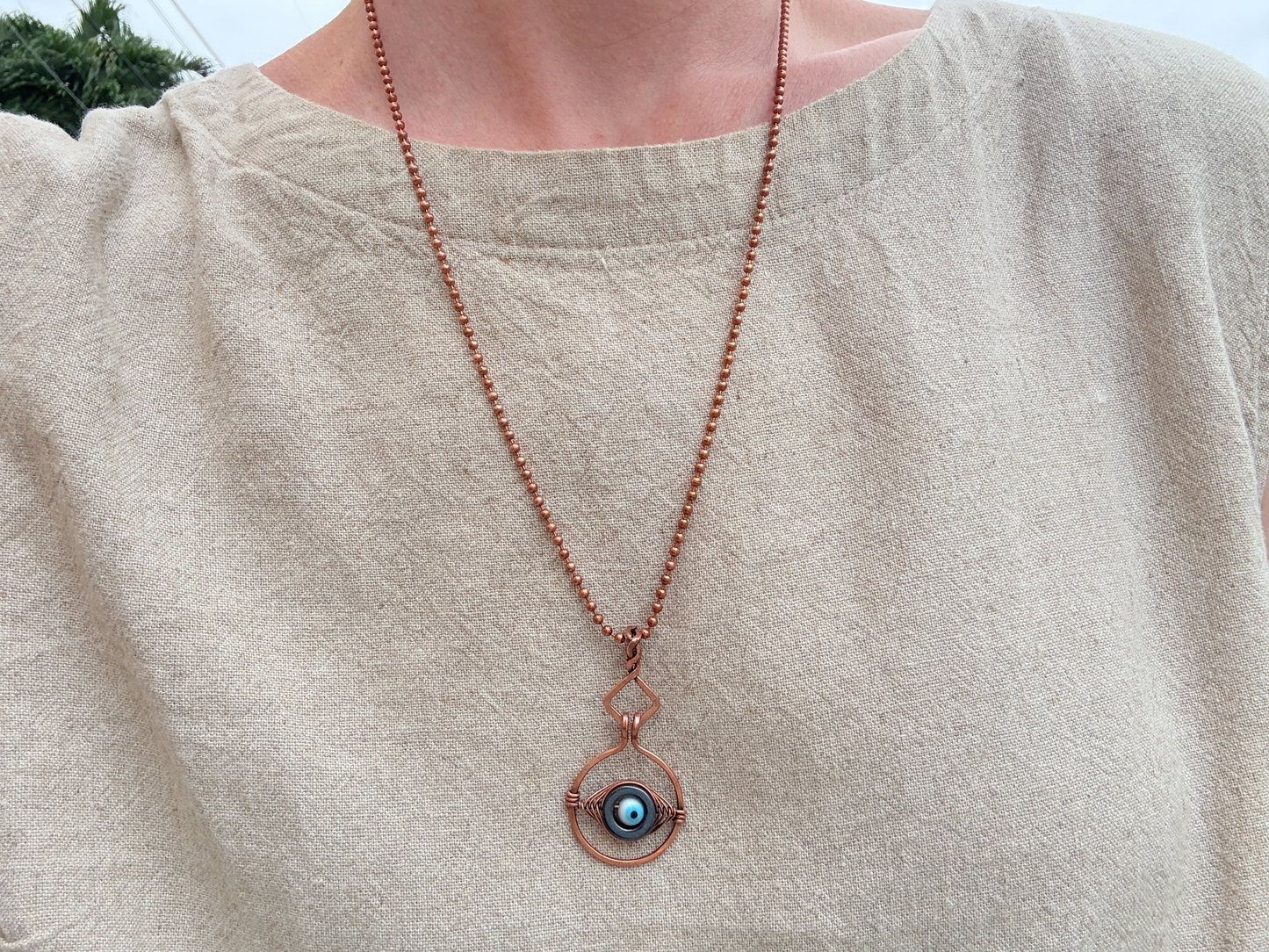 Evil Eye Spinner Pendant Necklace