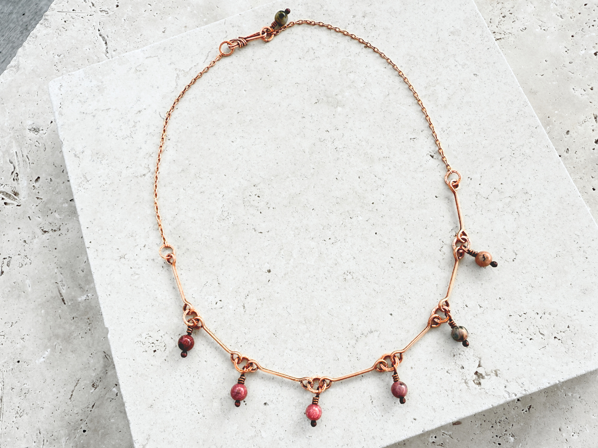 Mauve Drops Charm Necklace