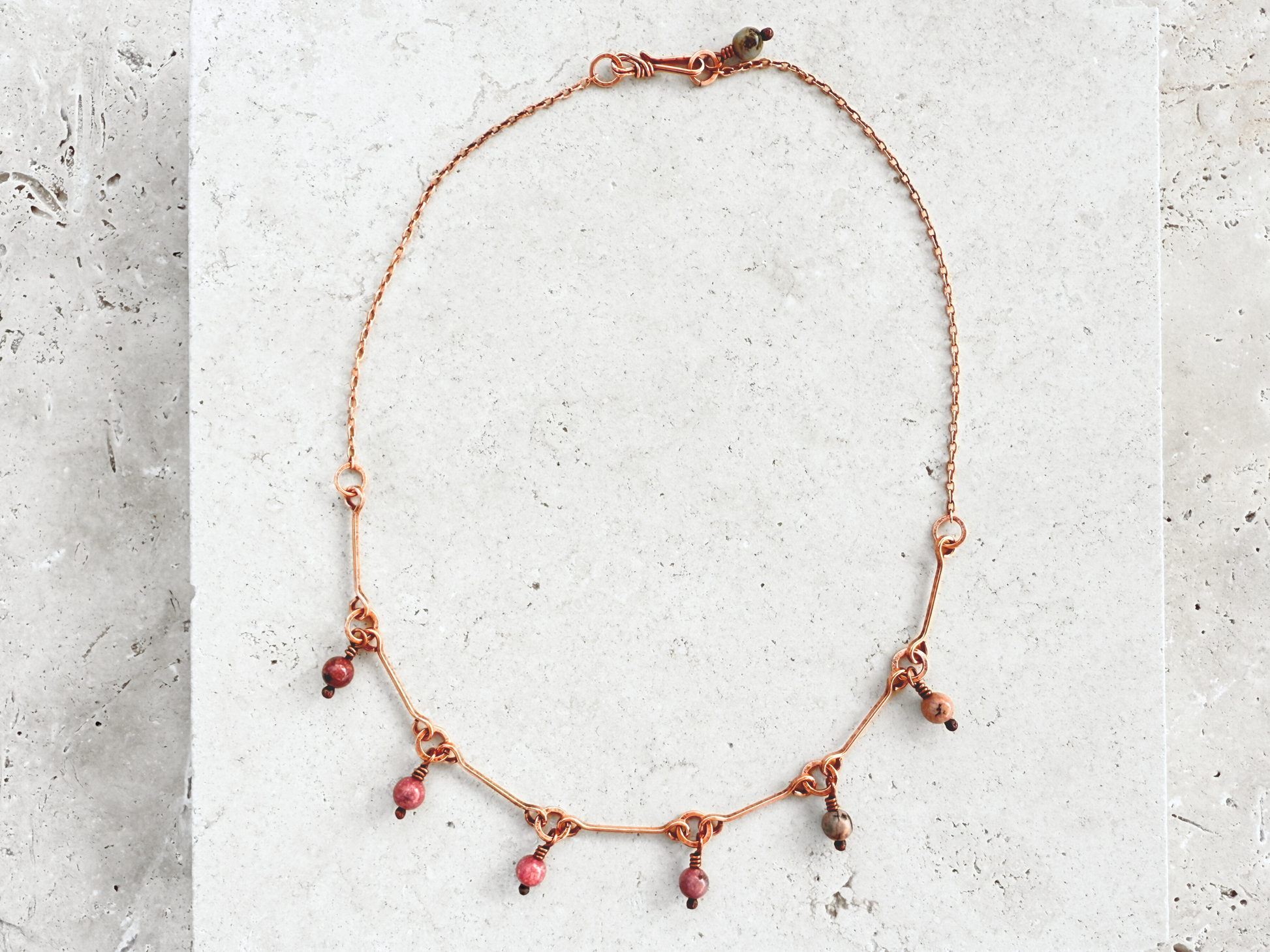 Mauve Drops Charm Necklace