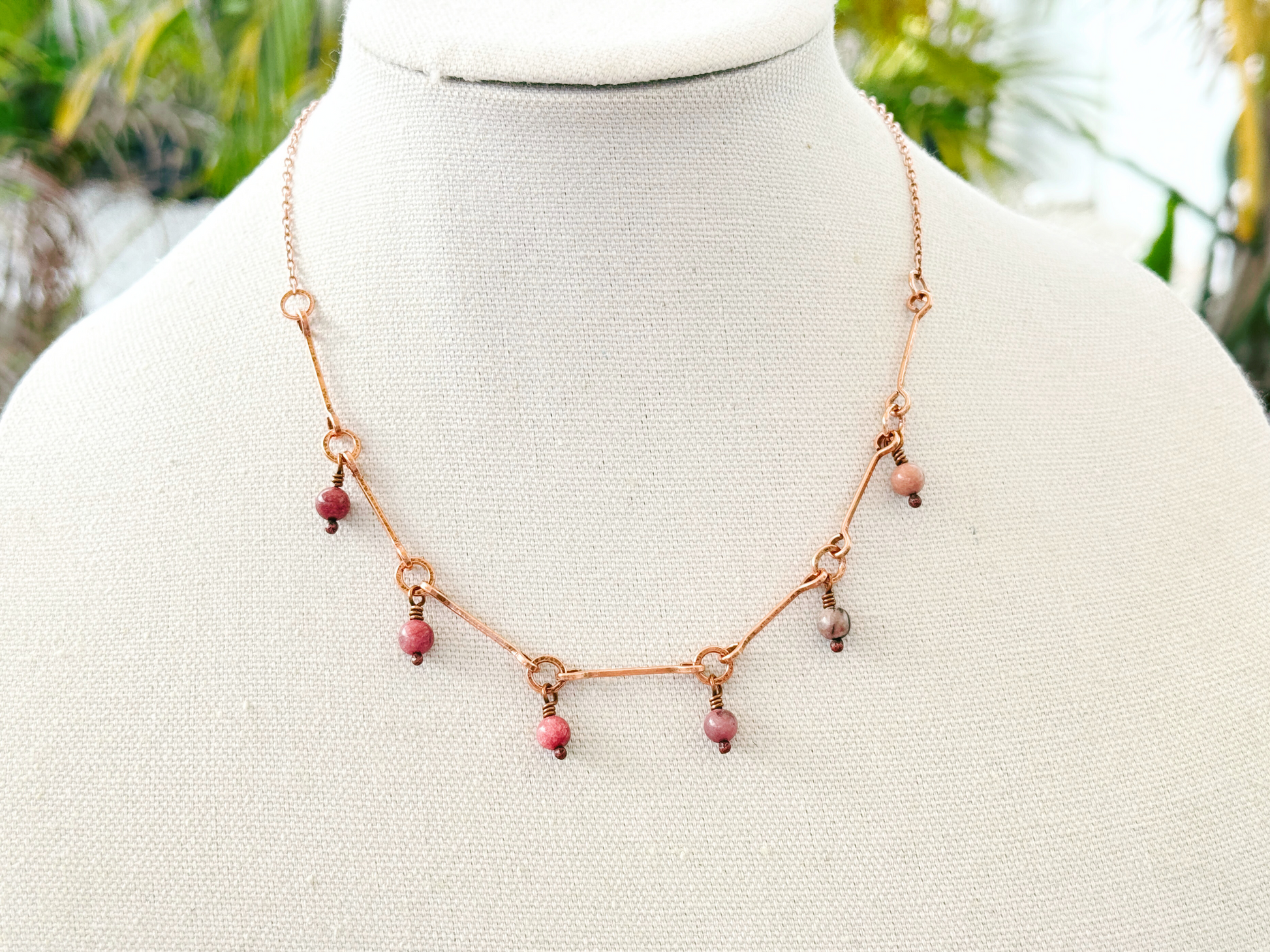 Mauve Drops Charm Necklace
