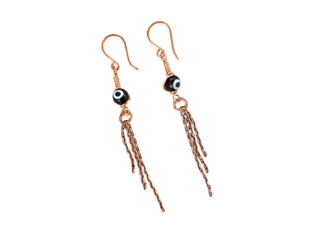 Evil Eye Fringe Earrings