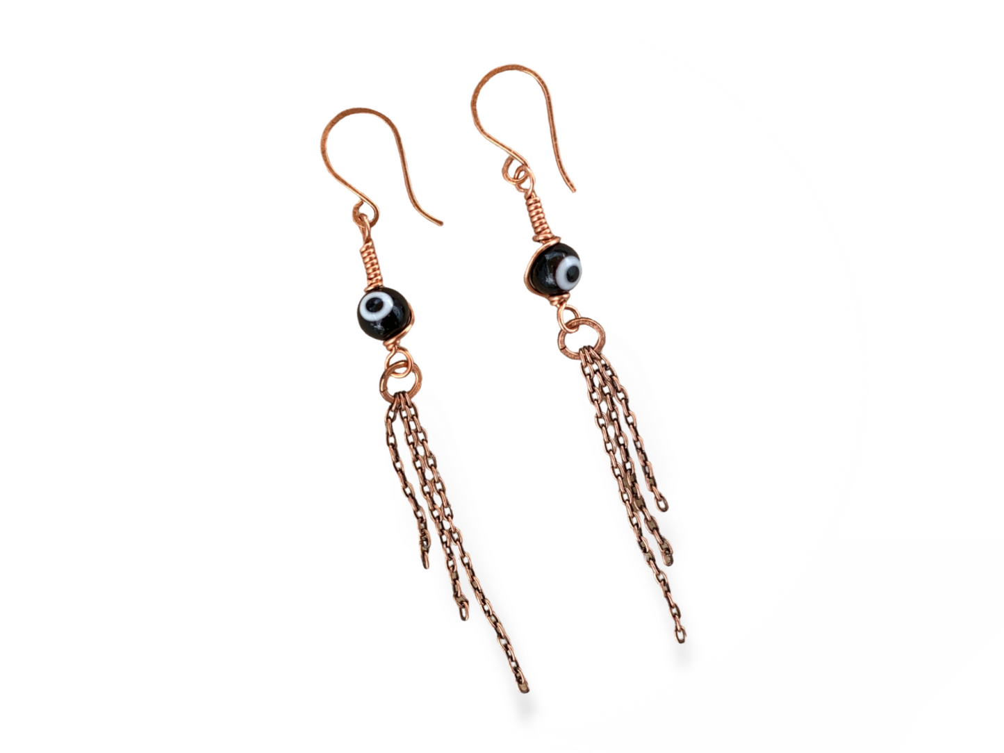 Evil Eye Fringe Earrings