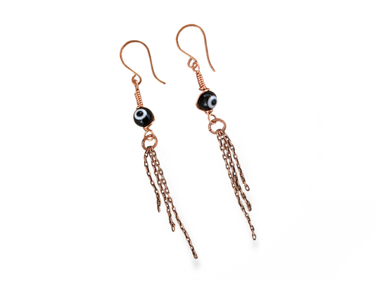 Evil Eye Fringe Earrings