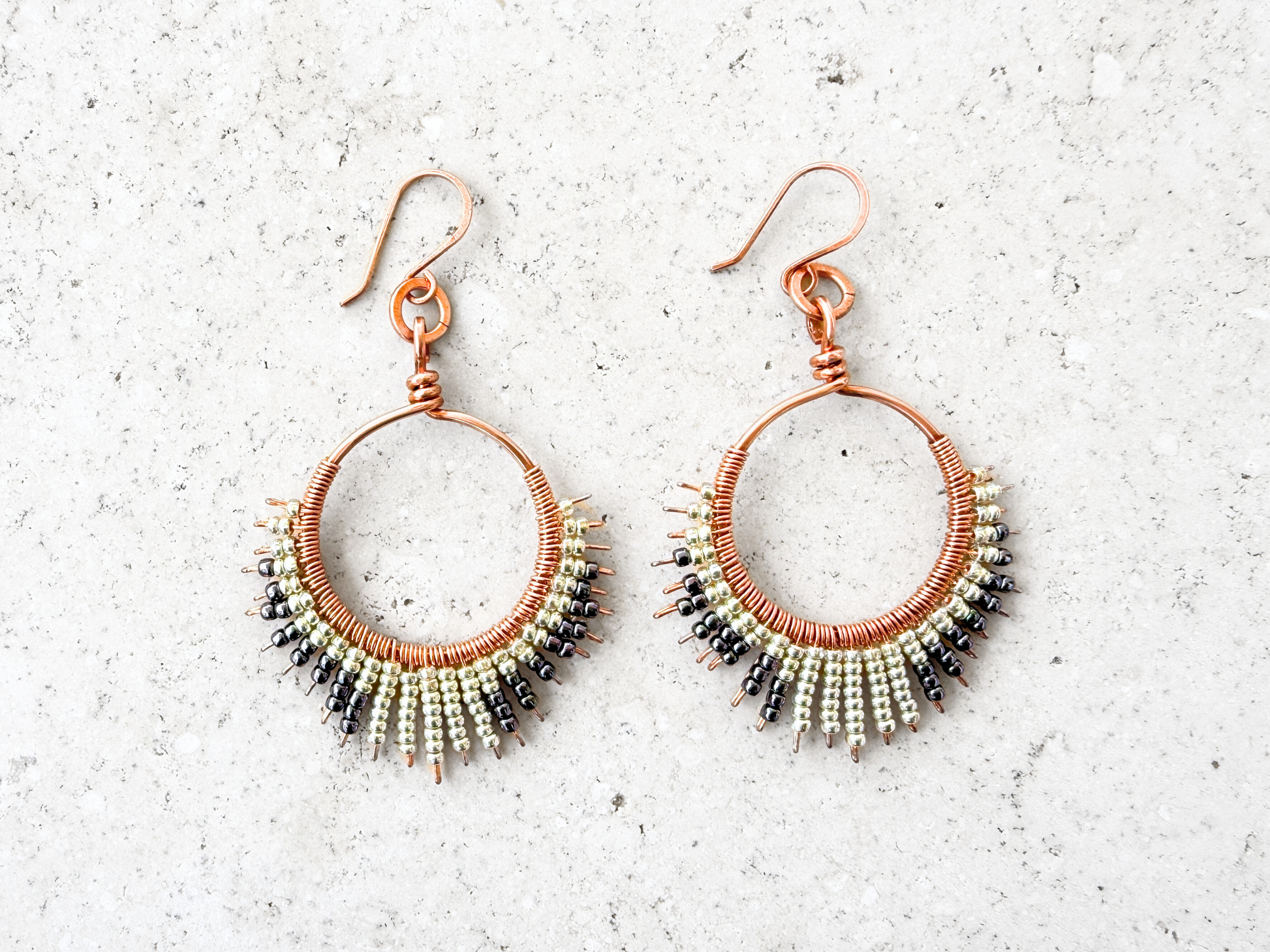 Graphite Beaded Earrings