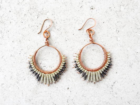 Graphite Beaded Earrings