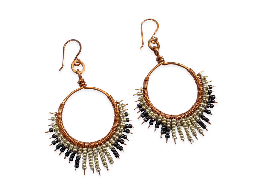Graphite Beaded Earrings