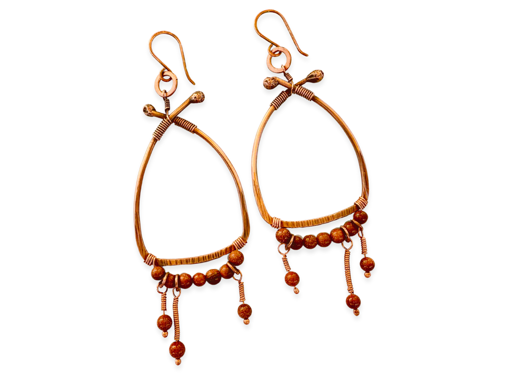 Goldstone Drop Earrings