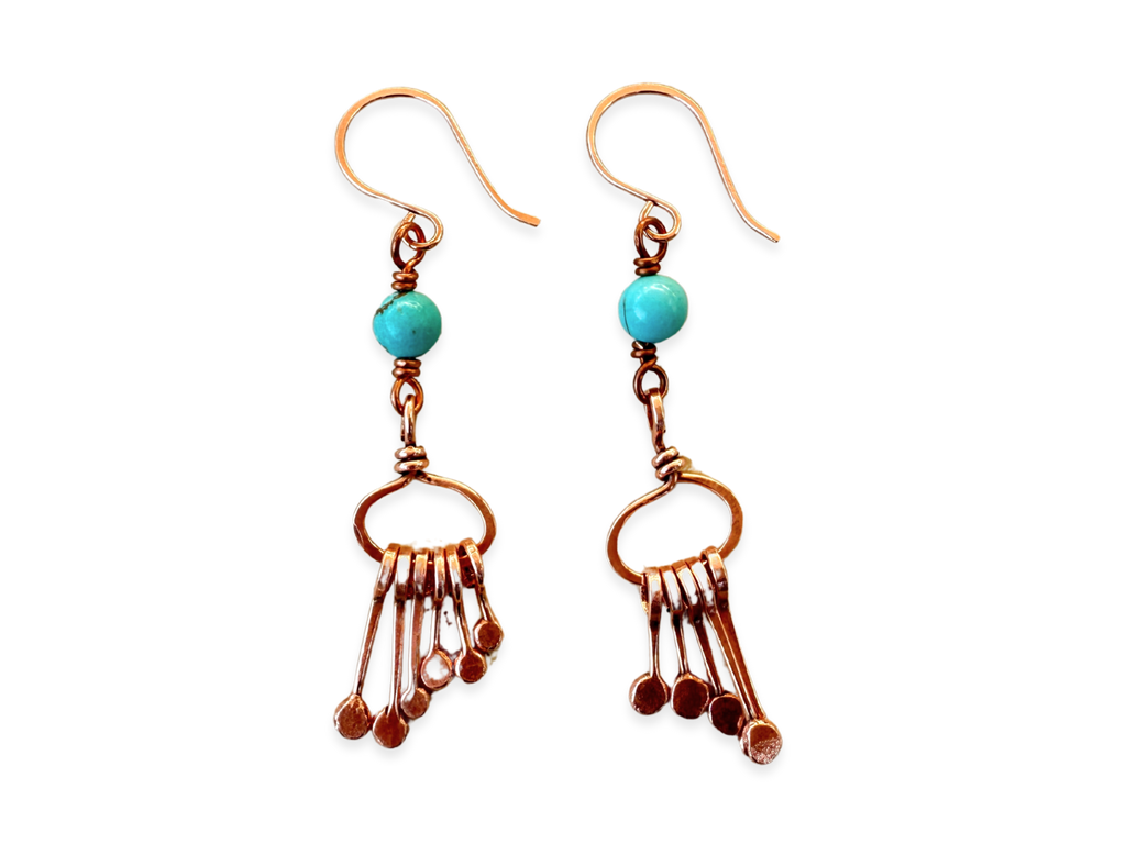 Turquoise Hammered Earrings