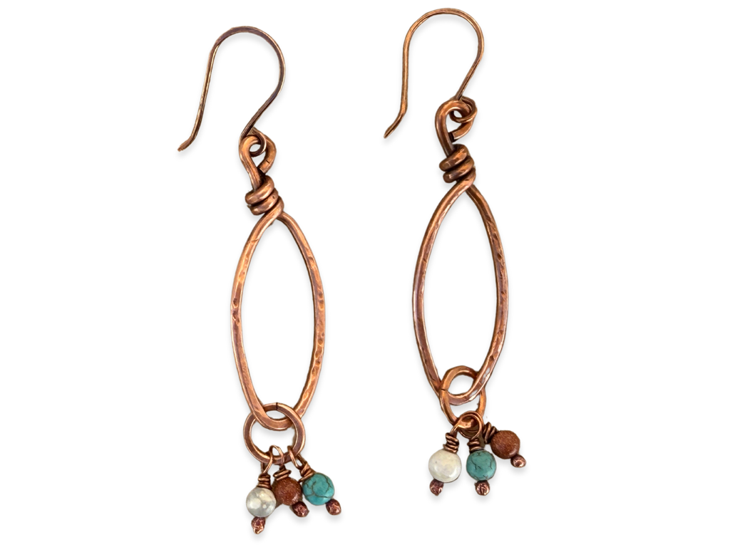 Tri-color Charm Earrings