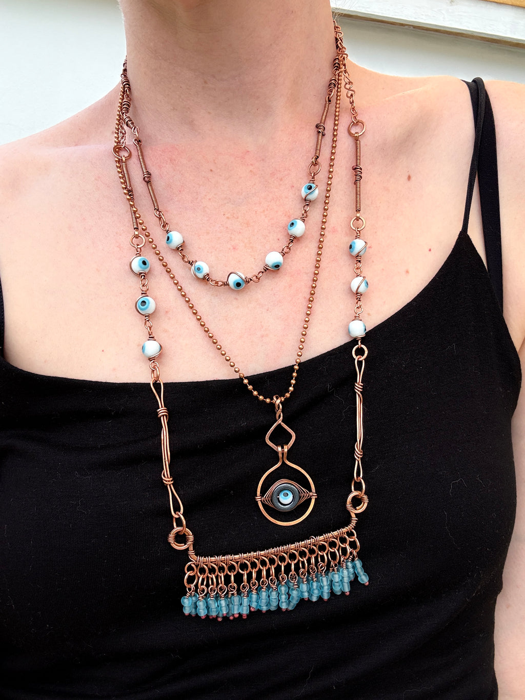Evil Eye Fringe Necklace