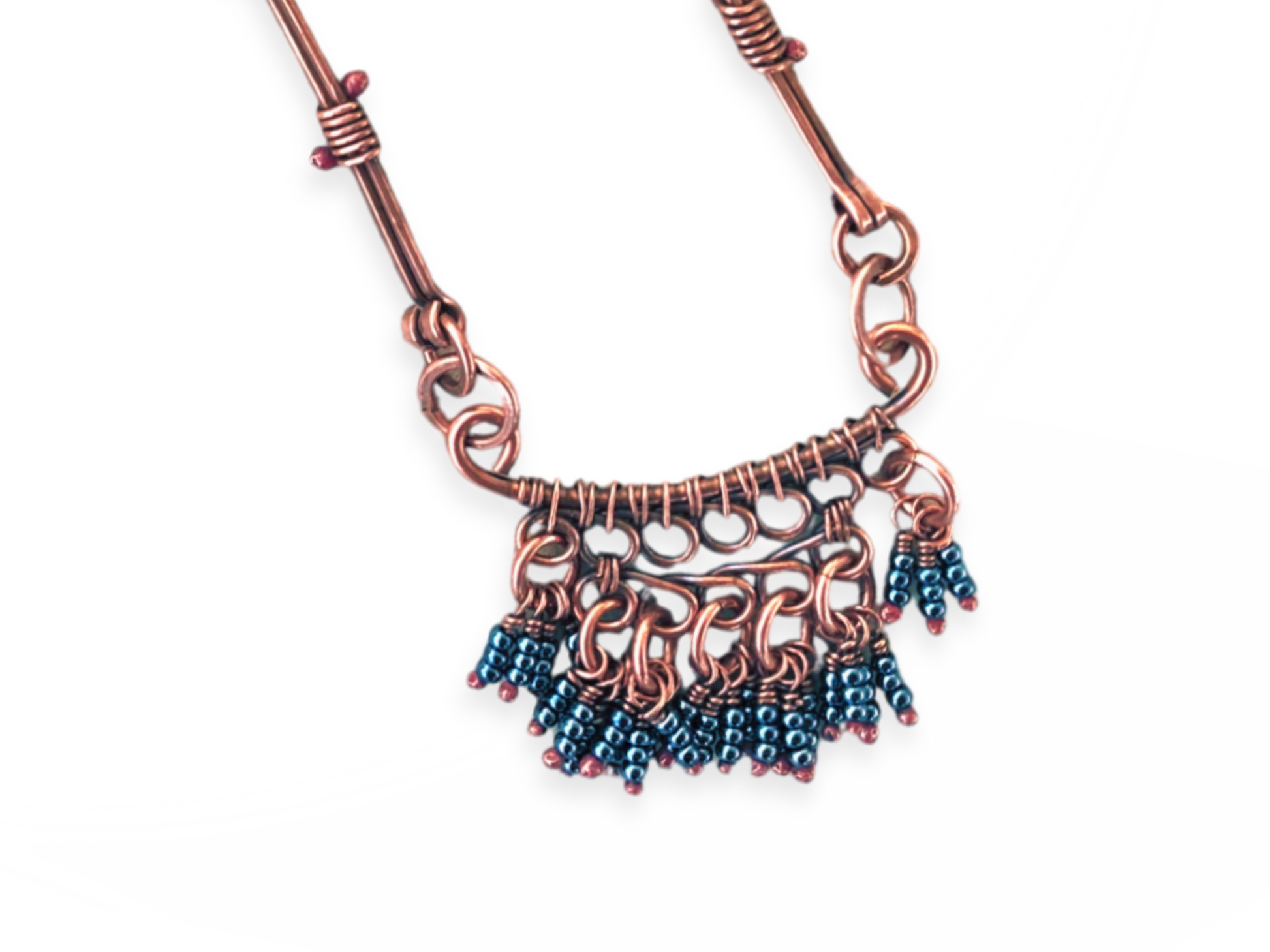 Grey Bone Fringe Necklace