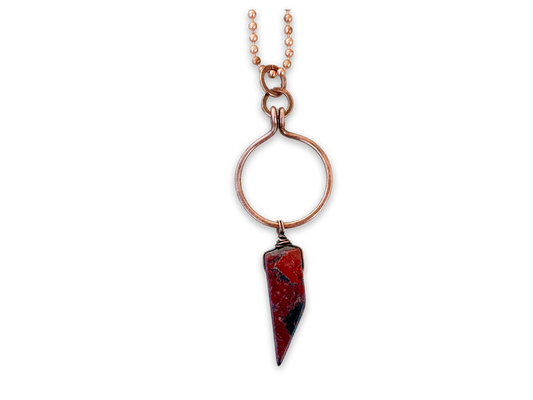 Serrate Red Pendant Necklace