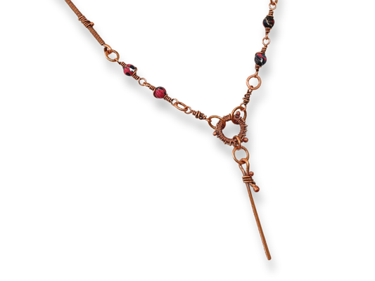 Crimson Ankh Necklace