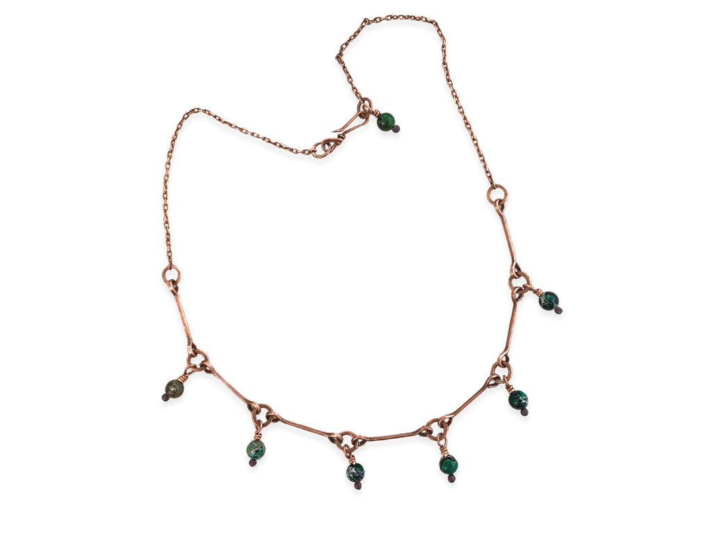 Green Drops Charm Necklace