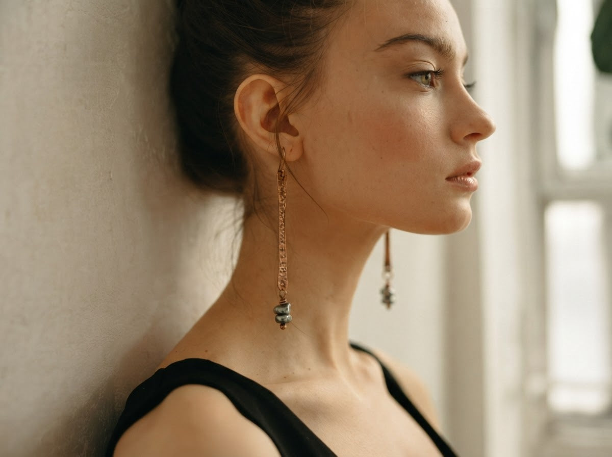 Hematite Hammered Earrings
