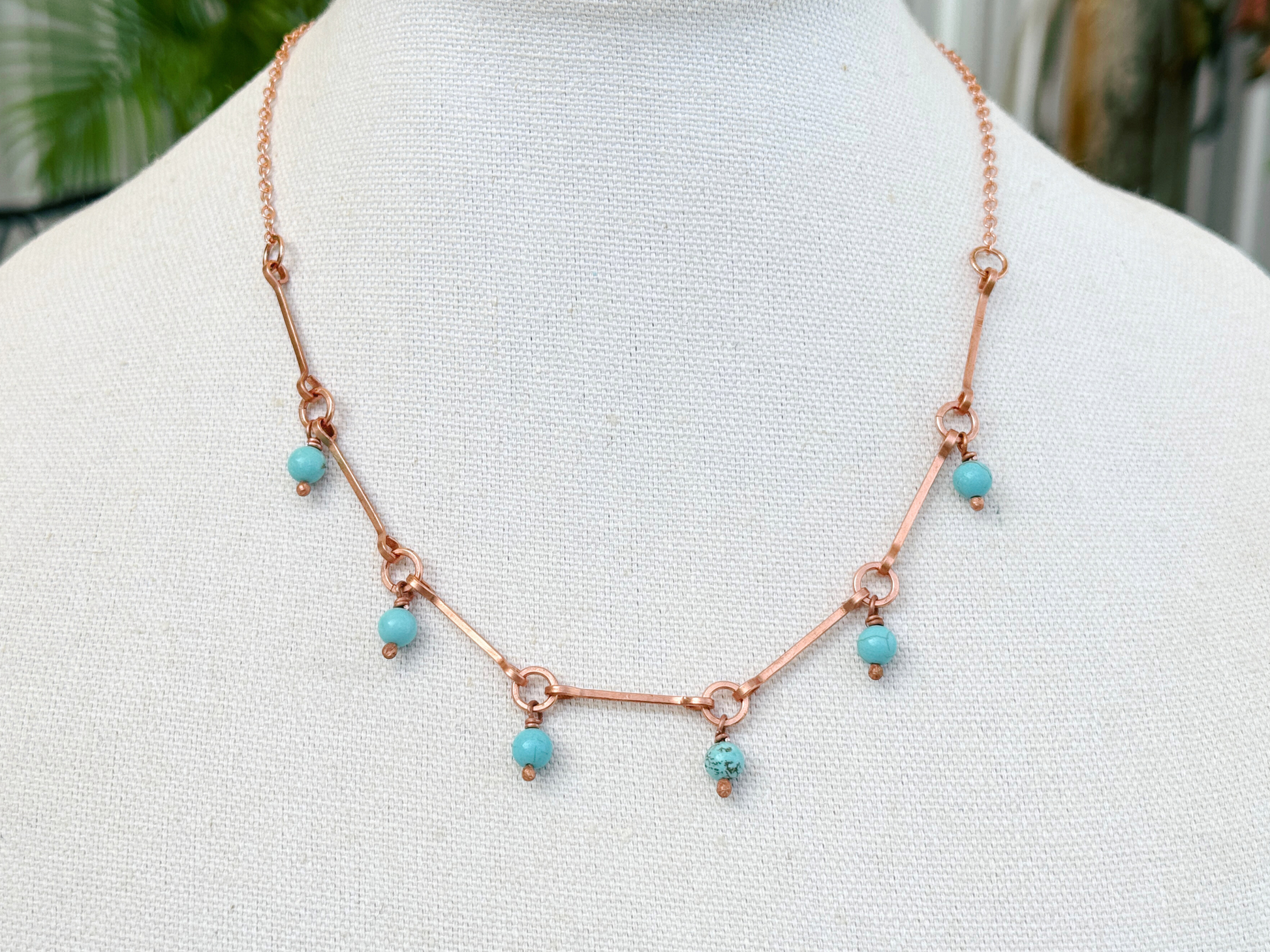 Turquoise Drops Charm Necklace