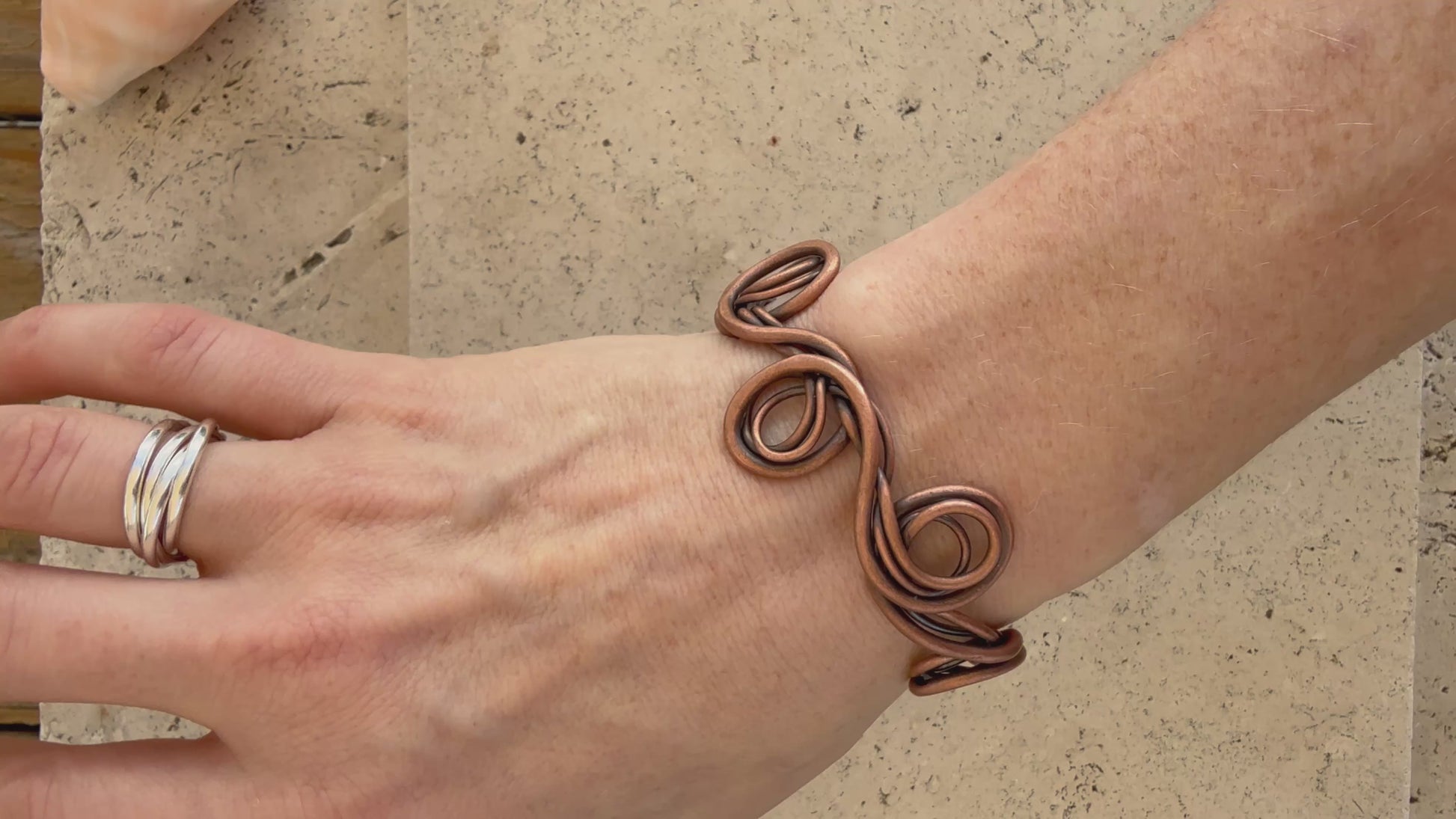 Wave Scroll Cuff Bracelet