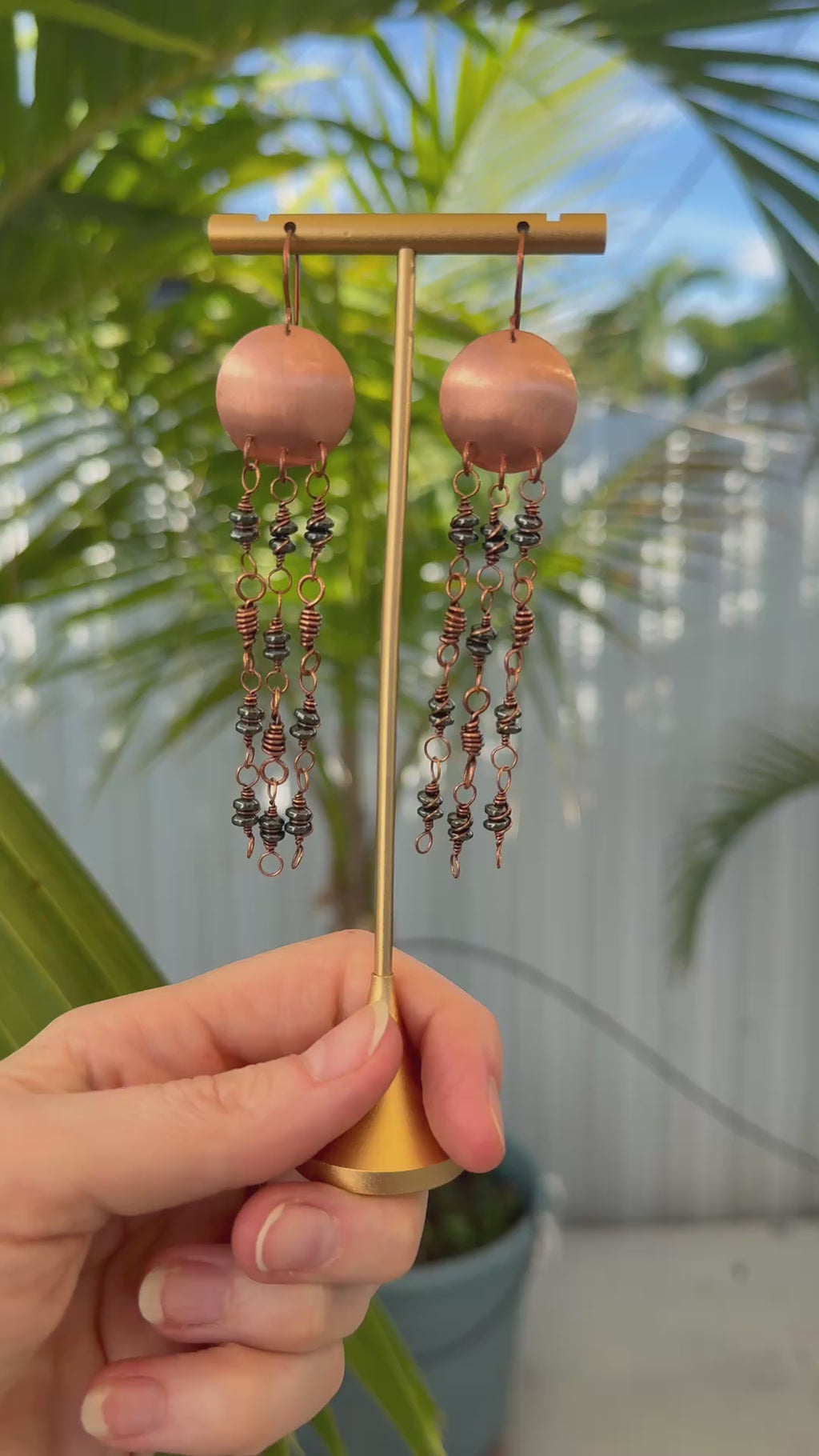 Hematite Disc Dangles