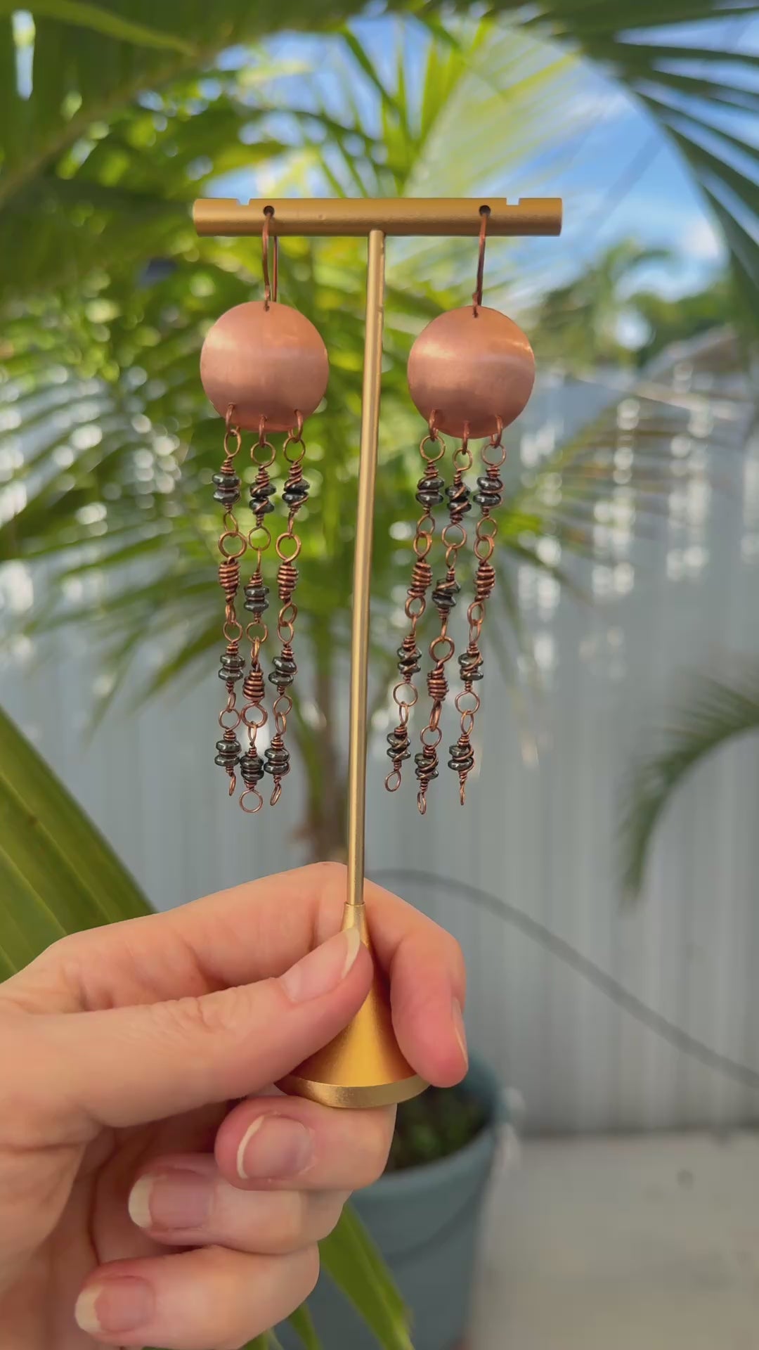 Hematite Disc Dangles