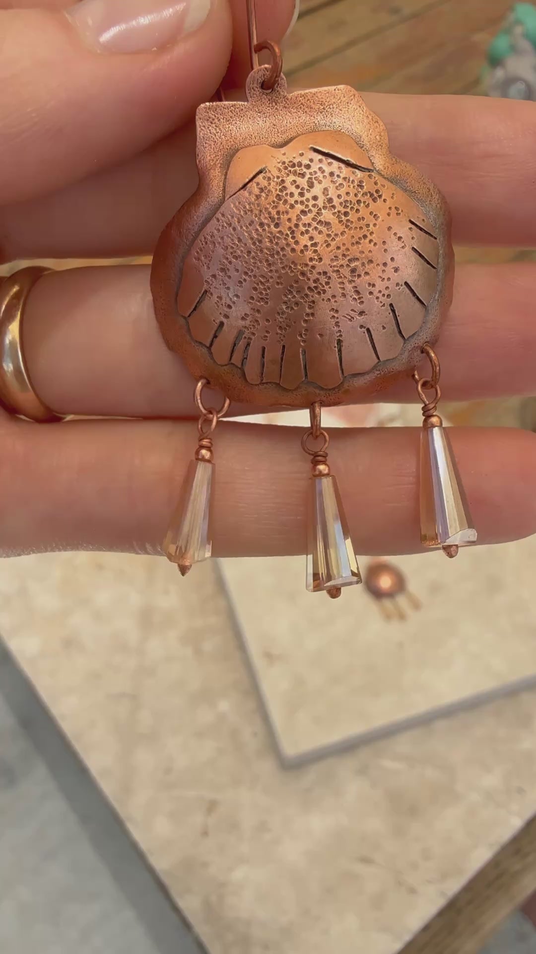 Clamshell Chandelier Earrings