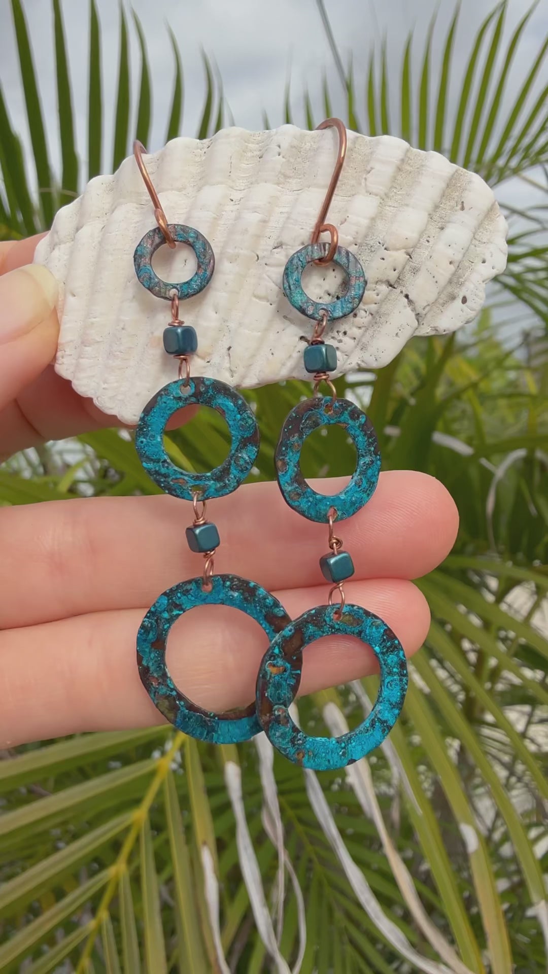 Tri Loop Patina Dangles