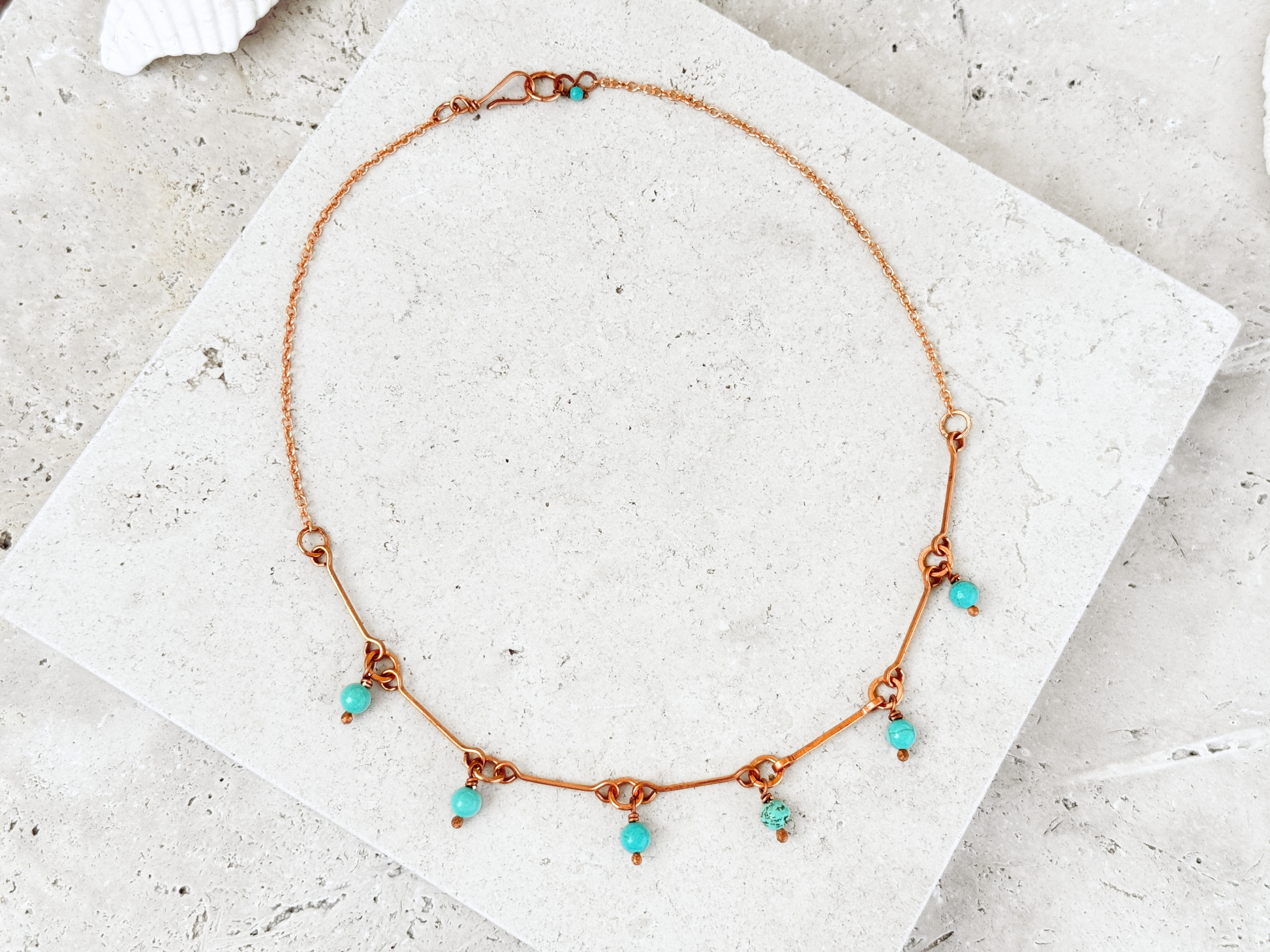 Turquoise Drops Charm Necklace